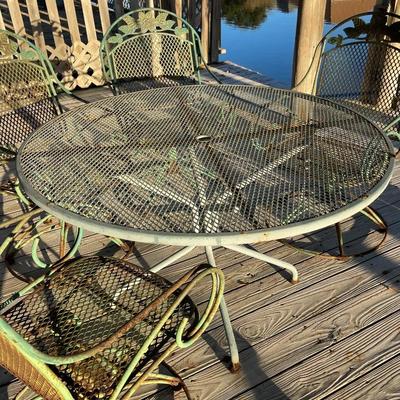 Antique Outdoor Patio Set with Rocking Chairs - Needs Some TLC ****SEE DETAILS