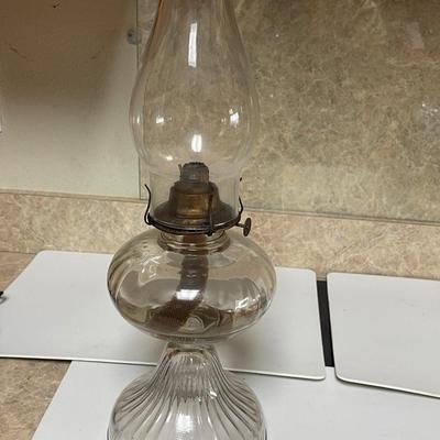Two Vintage Hurricane Lamps