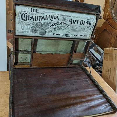Incredible Find-The Chautauqua Industrial Art Desk 1900s with Lesson Book!