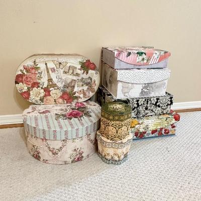 Eight (8) Beautiful Assorted Decorative Storage Boxes