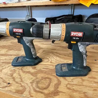 Two Ryobi P200 18V 1/2" Drill Driver