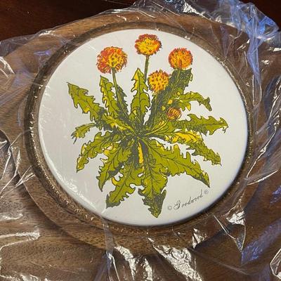 Vintage Wood Base Cheese Tray