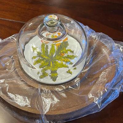 Vintage Wood Base Cheese Tray