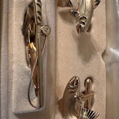 Vintage Swank Fishing Cufflink Set