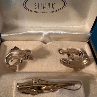 Vintage Swank Fishing Cufflink Set