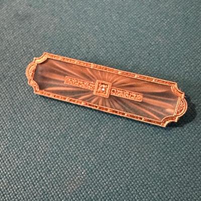 14kt White Gold Antique Brooch Pin