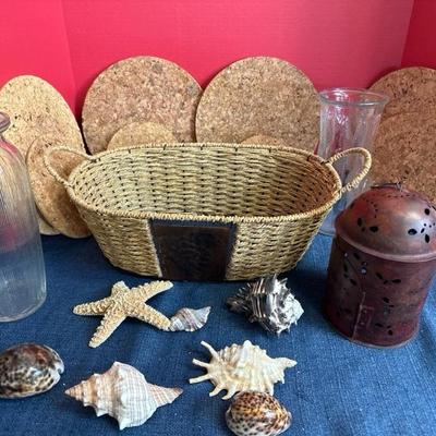 Lot 768 sea shells and garden decor