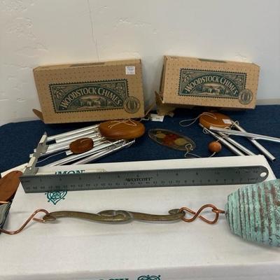 Lot 778 two Woodstock brand windchimes, one harmony, hollow, wind, chime, and ceramic refrigerator magnets