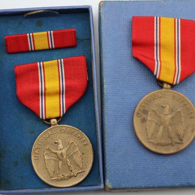 Collection of Boxed WWII Medals, Ribbons & Pins