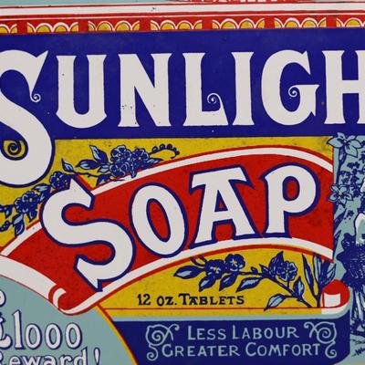 Sunlight Soap Enameled Porcelain Advertising Sign