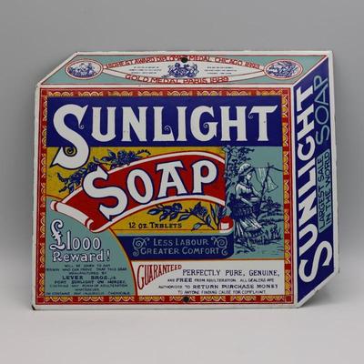 Sunlight Soap Enameled Porcelain Advertising Sign