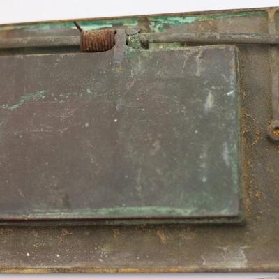 Solid Brass Vintage Mail Slot, Two Decorative Hardwares, and Lock