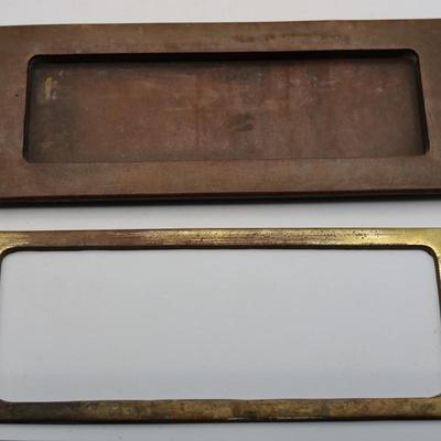 Solid Brass Vintage Mail Slot, Two Decorative Hardwares, and Lock