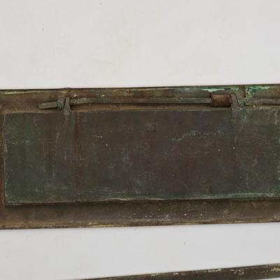 Solid Brass Vintage Mail Slot, Two Decorative Hardwares, and Lock