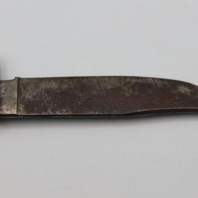 Vintage Bohlin Solingen Germany Lion Head Etched Stag Fixed Blade Hunting Knife