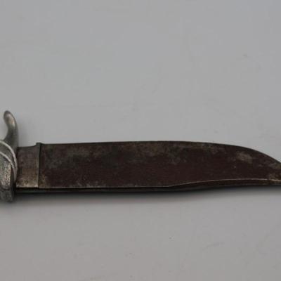 Vintage Bohlin Solingen Germany Lion Head Etched Stag Fixed Blade Hunting Knife