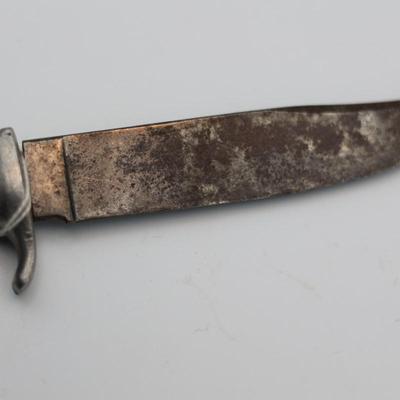 Vintage Bohlin Solingen Germany Lion Head Etched Stag Fixed Blade Hunting Knife