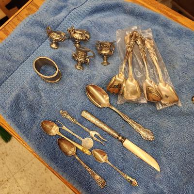 Misc silver flatware and pewter