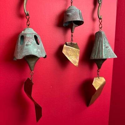 Lot 789 three harmony, Holly Bell works metal wind chimes