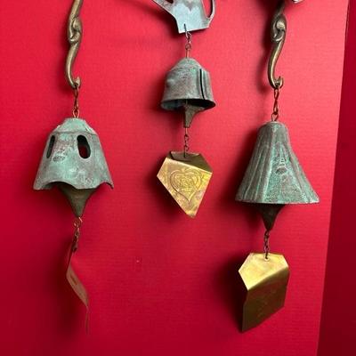 Lot 789 three harmony, Holly Bell works metal wind chimes