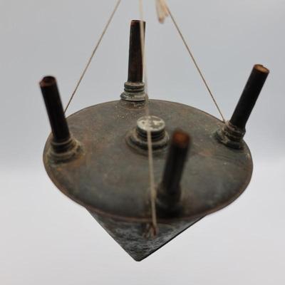 Early 19th Century Four Burner Oil Lamp