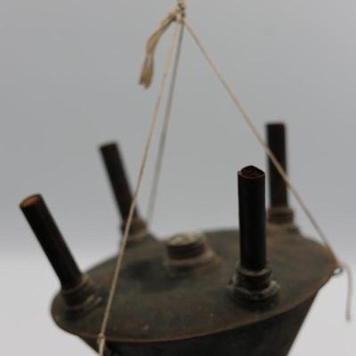 Early 19th Century Four Burner Oil Lamp