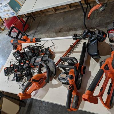 Like New Black and Decker Battery Powered Garden Tools and Lights