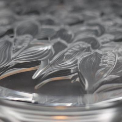 Vintage Frosted Etched Crystal Heavy Round Platter