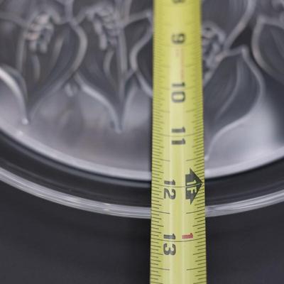 Vintage Frosted Etched Crystal Heavy Round Platter