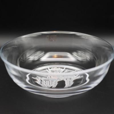 Mikasa Crystal Engraved Signed T. Yamamoto Serving Bowl