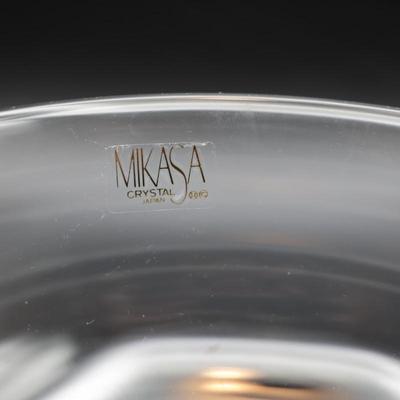 Mikasa Crystal Engraved Signed T. Yamamoto Serving Bowl