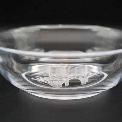 Mikasa Crystal Engraved Signed T. Yamamoto Serving Bowl