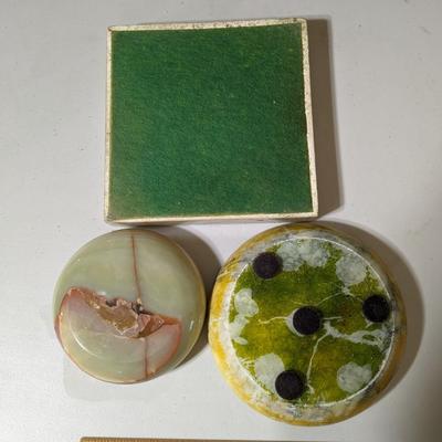 3 MCM Onyx, Marble Ashtrays