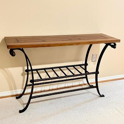 Rustic Wood & Twisted Metal Console/Sofa Table