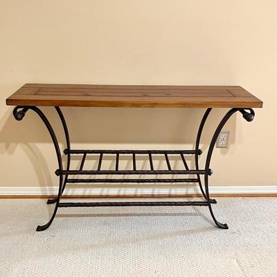 Rustic Wood & Twisted Metal Console/Sofa Table