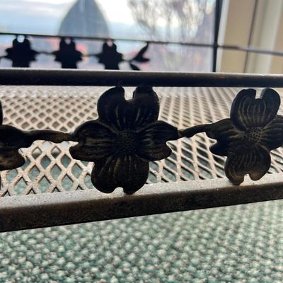 Vintage Wrought Iron Bar Cart with Removable Tray