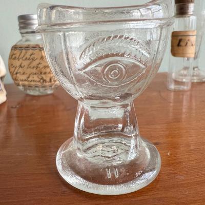 Antique Medical Glass Lot + Ernst Bohne Sohne Skull Matchstick Holder