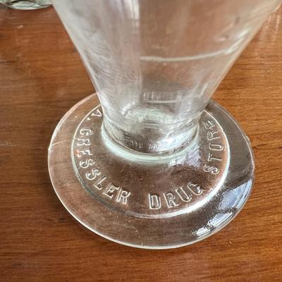 Antique Medical Glass Lot + Ernst Bohne Sohne Skull Matchstick Holder