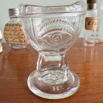 Antique Medical Glass Lot + Ernst Bohne Sohne Skull Matchstick Holder