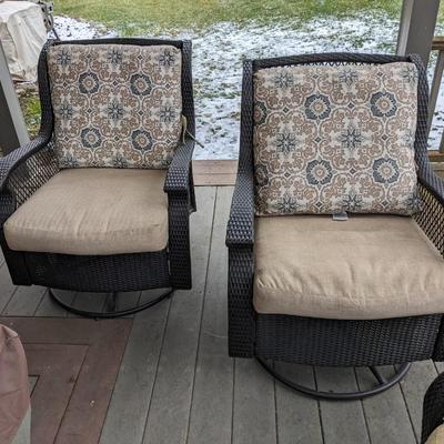 4 Patio Wicker Bistro Rocking Glider Chairs