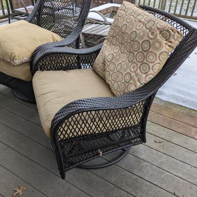 4 Patio Wicker Bistro Rocking Glider Chairs