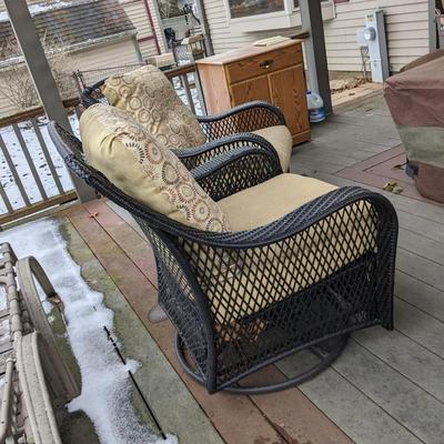 4 Patio Wicker Bistro Rocking Glider Chairs
