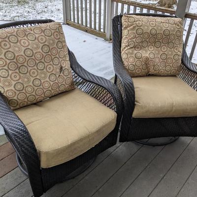 4 Patio Wicker Bistro Rocking Glider Chairs