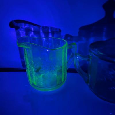 Vintage Colored Glass Lot - Vaseline, Hobnail, Crystal