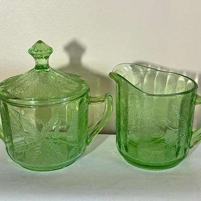 Vintage Colored Glass Lot - Vaseline, Hobnail, Crystal