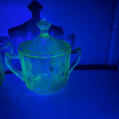 Vintage Colored Glass Lot - Vaseline, Hobnail, Crystal