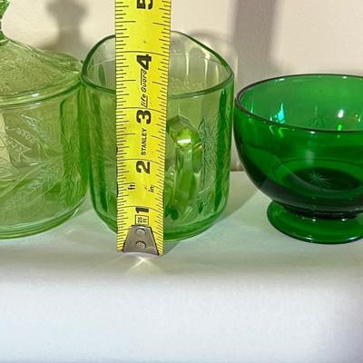 Vintage Colored Glass Lot - Vaseline, Hobnail, Crystal