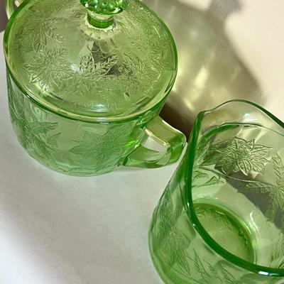 Vintage Colored Glass Lot - Vaseline, Hobnail, Crystal