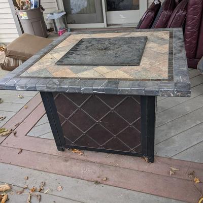Gas Firepit with Slate Top