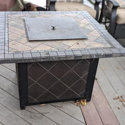 Gas Firepit with Slate Top